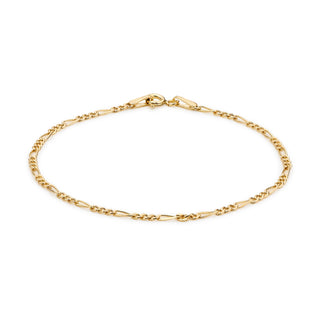 9K Yellow Gold 2mm Figaro Anklet 10"