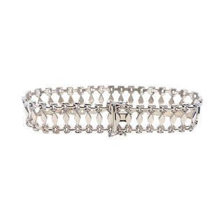 9K White Gold Marquise Link Bracelet