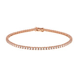 9K Rose Gold Cubic Zirconia Tennis Bracelet 7.5"