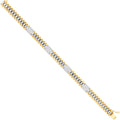 9K 2 Colour Gold Cubic Zirconia Watch Strap Bracelet 8"