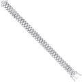 9K White Gold Cubic Zirconia Watch Strap Bracelet 6"