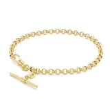 9K Yellow Gold Blecher Chain Charm Bracelet 7.5"