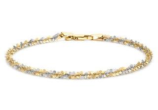 9ct 2 Colour Twist Chain Bracelet 7"