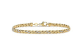 9ct 2 Colour Gold Diamond Cut Spiga Chain Bracelet 7.5"