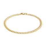 9K Yellow Gold 4.1mm Flat Double Curb Bracelet 7.5"