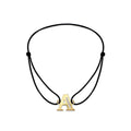 9K Yellow Gold Cubic Zirconia 'A' Initial Cord Bracelet