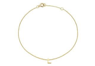9ct Yellow Gold Initial 'L' Adjustable Bracelet