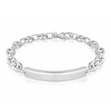 Sterling Silver Oval Rambo ID Bracelet 7.5"