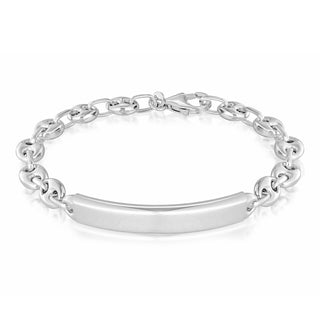 Sterling Silver Oval Rambo ID Bracelet 7.5"