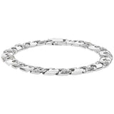 Sterling Silver Cubic Zirconia Anchor Bracelet 8.5"