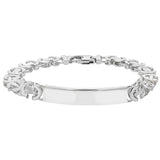 Sterling Silver Byzantine ID Bracelet 8.5"