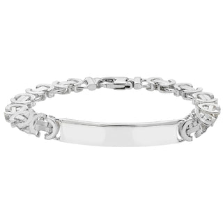 Sterling Silver Byzantine ID Bracelet 8.5"