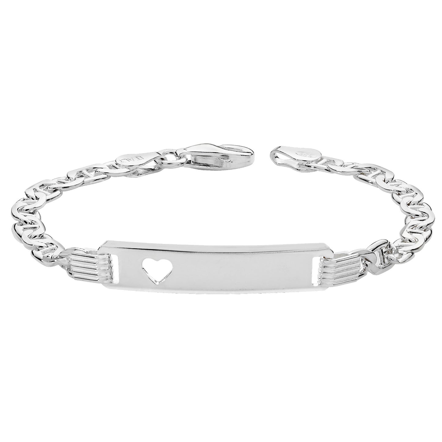 Sterling Silver Children's Anchor Chain ID Bracelet 6"