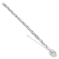 Sterling Silver Fancy Link Heart Padlock Bracelet 7.5"