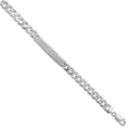 Sterling Silver Textured Curb Chain ID Bracelet 8.5"