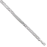 Sterling Silver Textured Curb Chain ID Bracelet 8.5"
