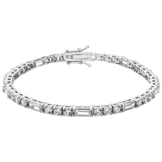 Sterling Silver Cubic Zirconia Bracelet 7.5"