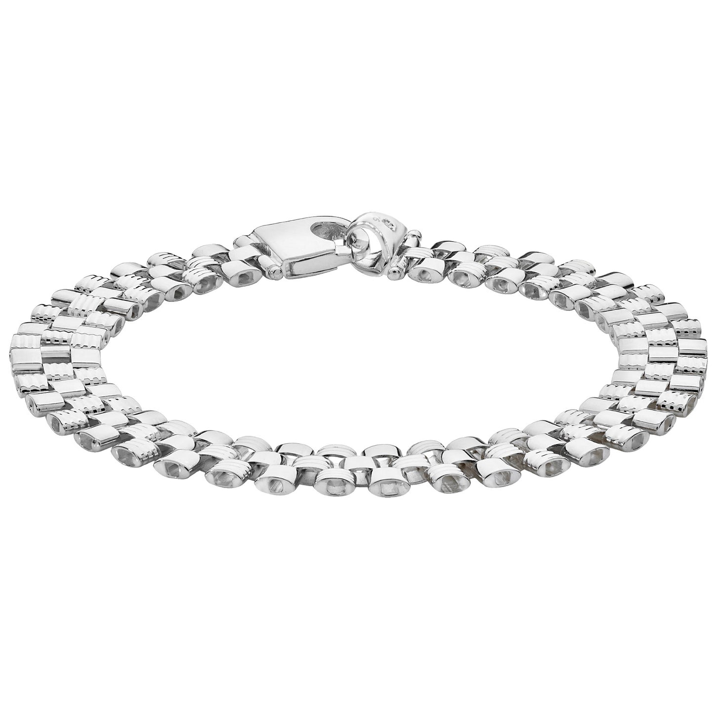 Sterling Silver Textured Link Bracelet 7.5"