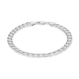 Sterling Silver Square Curb Bracelet 8"