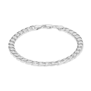 Sterling Silver Square Curb Bracelet 8"
