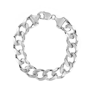 Sterling Silver 15mm Curb Bracelet 9"