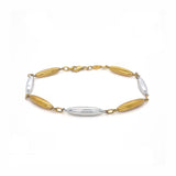 9K 2-Colour Gold Fancy Link Bracelet