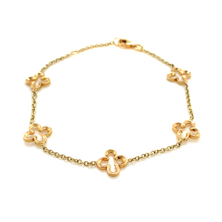 9K Yellow Gold Quatrefoil Bracelet