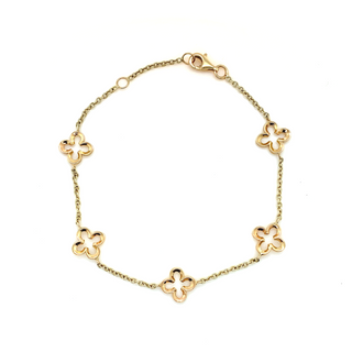 9K Yellow Gold Quatrefoil Bracelet