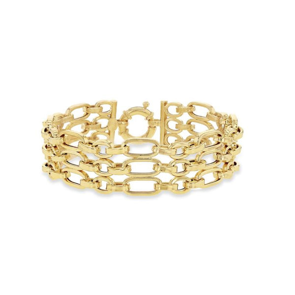 9K Yellow Gold 3 Strand Figaro Bracelet