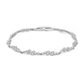 9K White Gold Cubic Zirconia Sea Foam Bracelet 7.5"