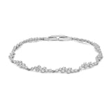 9K White Gold Cubic Zirconia Sea Foam Bracelet 7.5"