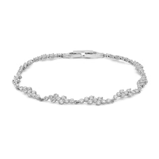 9K White Gold Cubic Zirconia Sea Foam Bracelet 7.5"