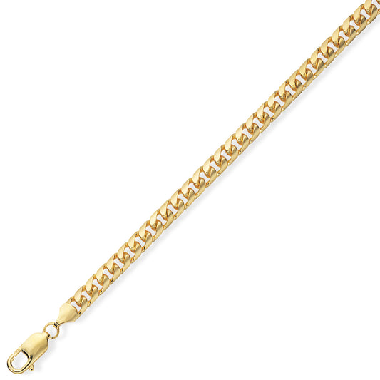 9K Yellow Gold Bombe Curb Chain Bracelet 7"