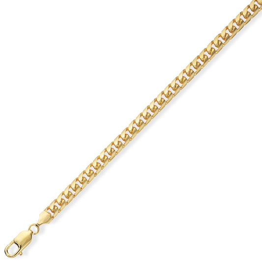 9K Yellow Gold Bombe Curb Chain Bracelet 7.25"