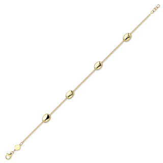 9K Yellow Gold Coffee Bean Bracelet 7"