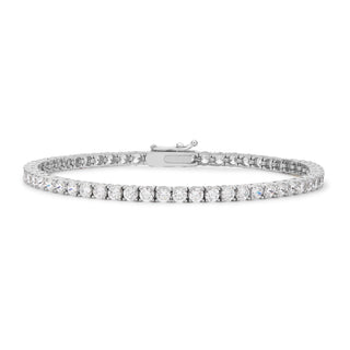 9K White Gold Cubic Zirconia Tennis Bracelet 7.5"