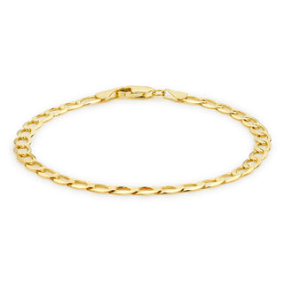 9K Yellow Gold 4mm Curb Chain Bracelet 8"