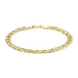 9K Yellow Gold 5mm Double Curb Bracelet 7"