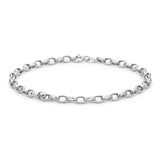 9K White Gold Oval Link Belcher Bracelet 7.5"