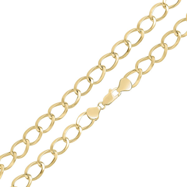 9K Yellow Gold Curb Chain Bracelet 7.5"