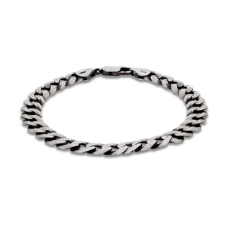 Sterling Silver Oxidised Curb Bracelet 8"