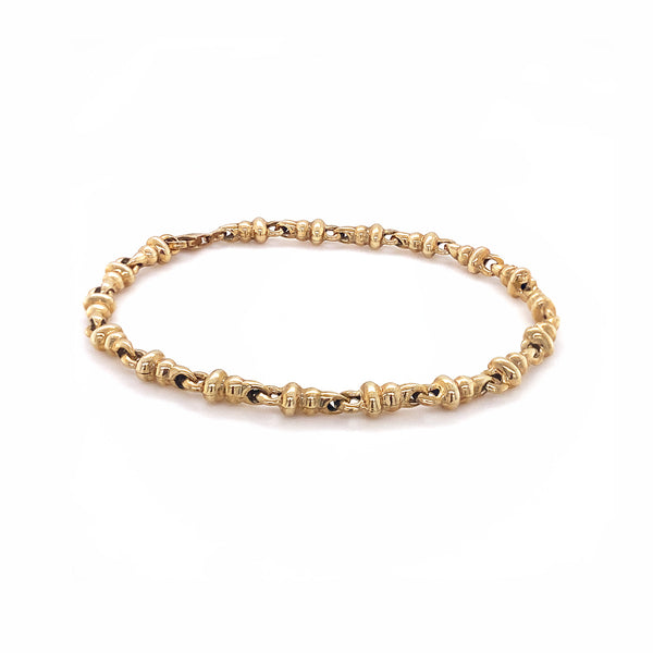 9K Yellow Gold Bubble Link Bracelet