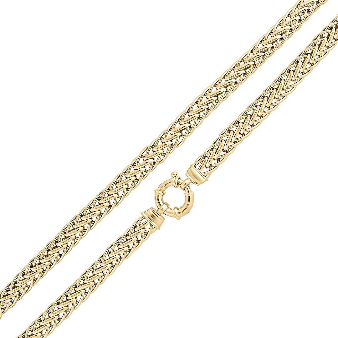 9K Yellow Gold Flat Spiga Chain Bracelet 7.5"