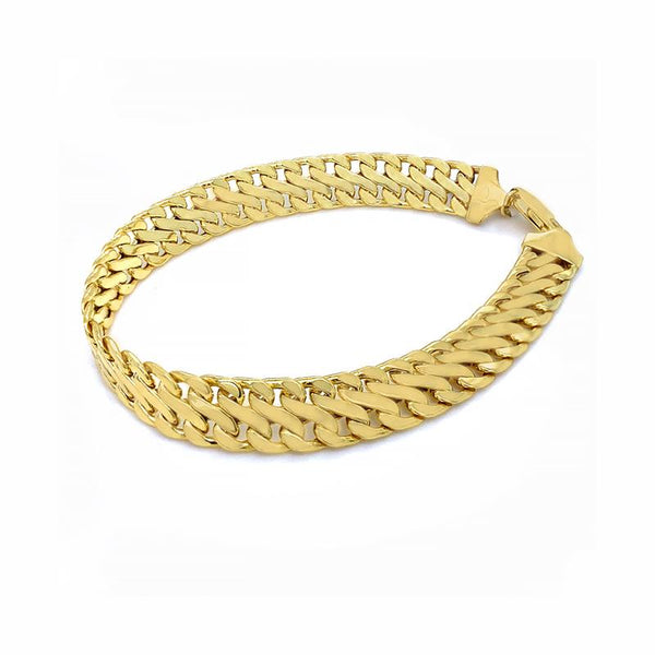 9K Yellow Gold 9mm Double-Curb Chain Bracelet /7.5"