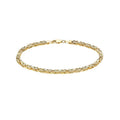 9K Yellow Gold 3.5mm Square Byzantine Chain Bracelet /7.5"