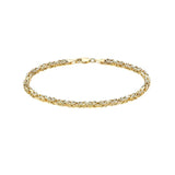 9K Yellow Gold 3.5mm Square Byzantine Chain Bracelet /7.5"