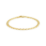 9K Yellow Gold Diamond Cut Flat Curb Bracelet /8"