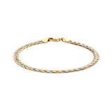 9K 3 Colour Gold Herringbone Chain Bracelet