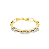 9K Yellow Gold Cubic Zirconia Paper Link Bracelet /7.5"