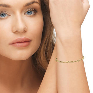 9K Gold Double Twist Fancy Bracelet /7.5"